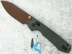 Vosteed A0540 Raccoon 14C28N Copper Dune Blade, Green Micarta Handle