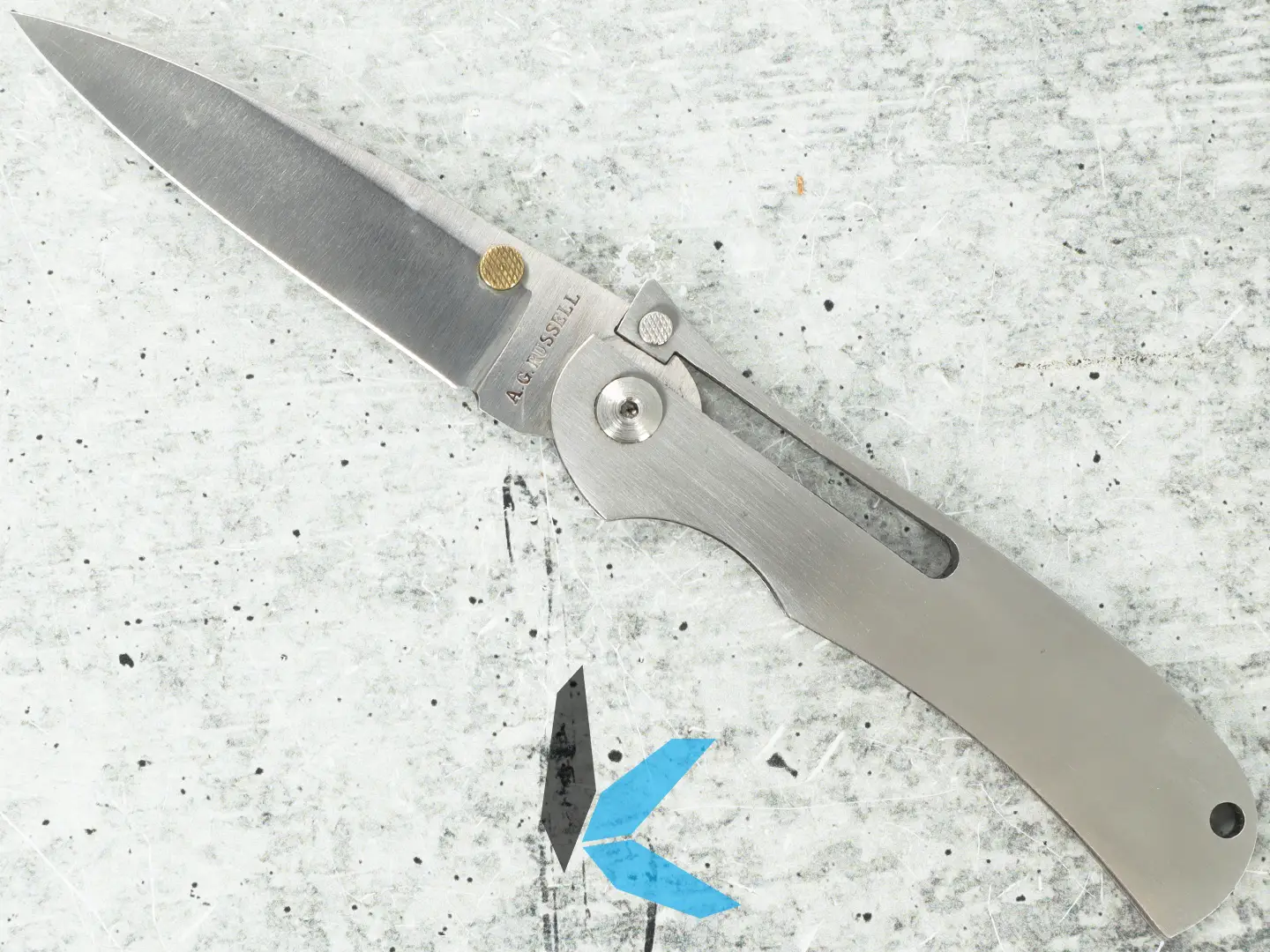 Used A.G. Russell K875C Folding Pocket Knife with Sheath - Image 2