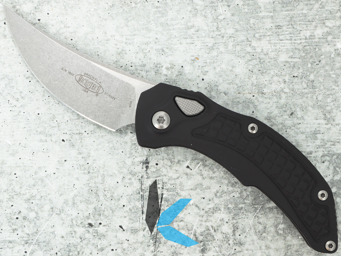 Used Microtech Brachial Automatic, Black Aluminum Handle no Box