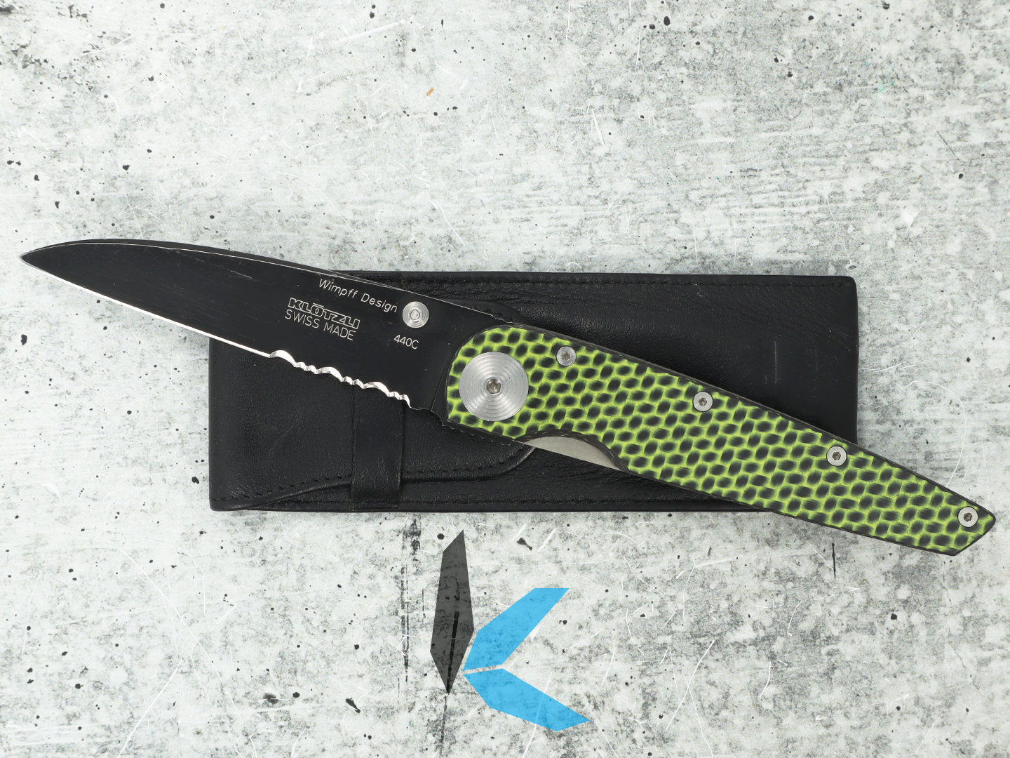 Used Klotzli Wimpff Design PS Green/Black Handle with Pouch