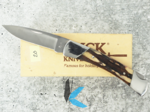 Used Buck Knives 501 Squire Cat #238 Stag Handles with Box