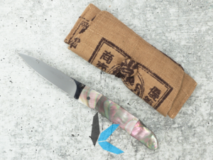 Used Koji Hara Custom Medake MOP Handles with Roll Up Pouch