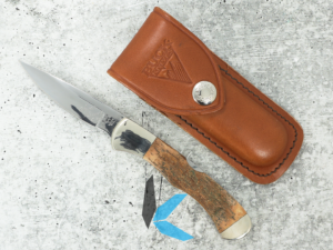 Used Buck Customs Signed Chuck Buck #429 of 1000, 154CM with Leather Pouch