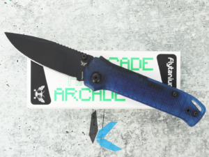 Used Flytanium FLY-1395BB Arcade Lite, Ocean Blue/Black, with Shark Lock and Box