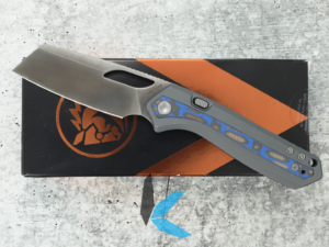 Used Vosteed A1801 Kroc, S35VN Satin Blade, Gray Aluminum & Micarta Handle with Box