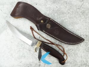 Used Vintage Olson Fixed Blade Knife with Leather Sheath